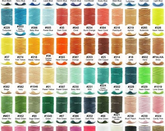 126 Colors Linhasita 1MM Waxed Polyester Cord Macrame Knotting String Leather Sewing Beading Metallic Artisan Thread 188yd Spool - SET #1