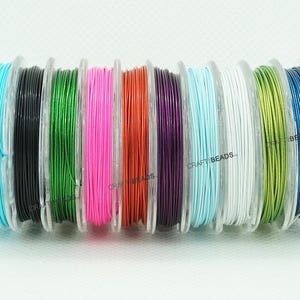 0,6 MM Tiger Tail Nylonbelagd Ståltråd för Pärltråd 23 Gauge - Blandade 10 Spolar