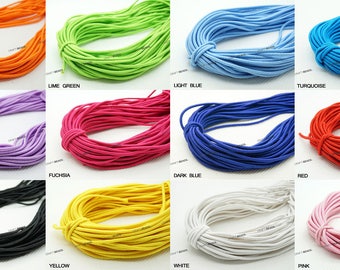 4MM Nylon Coated Round Elastic Spandex Cord Stretch Stretchable Beading Mala Craft String - 10 Yards