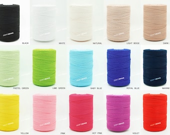 1MM - 100% Cotton Twine Twisted Cord Macrame Beading Crochet Hand Crafts Artisan String, 400 yards/tube