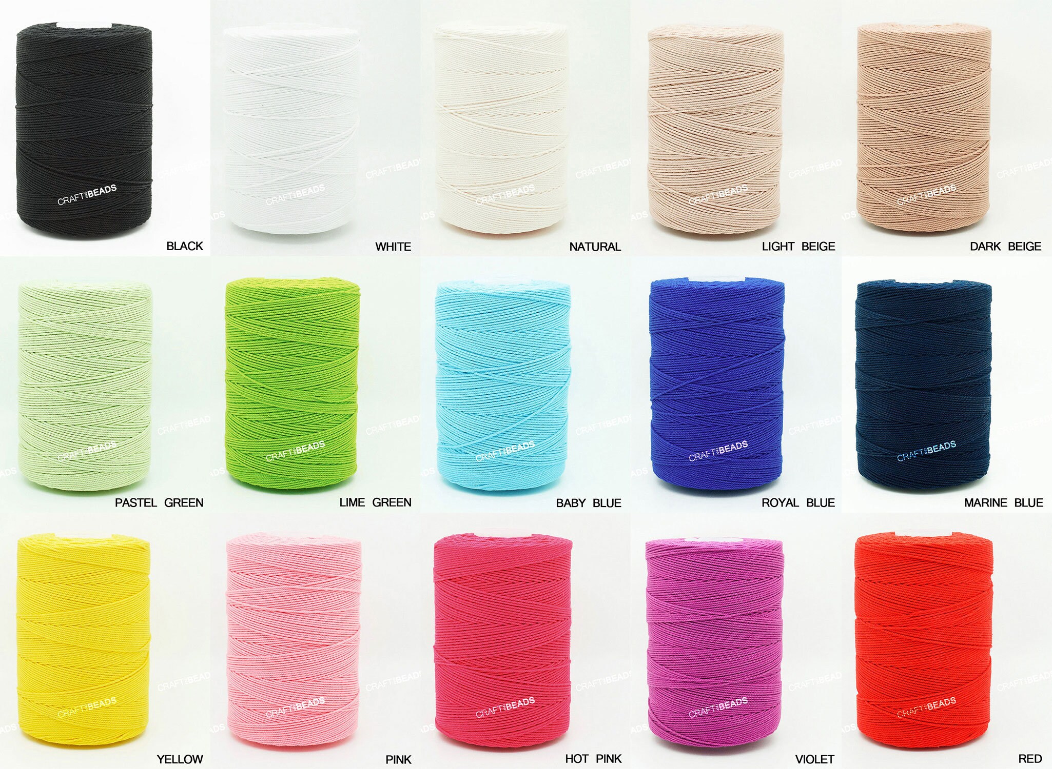 1MM 100 Cotton Twine Twisted Cord Macrame Beading Crochet Etsy