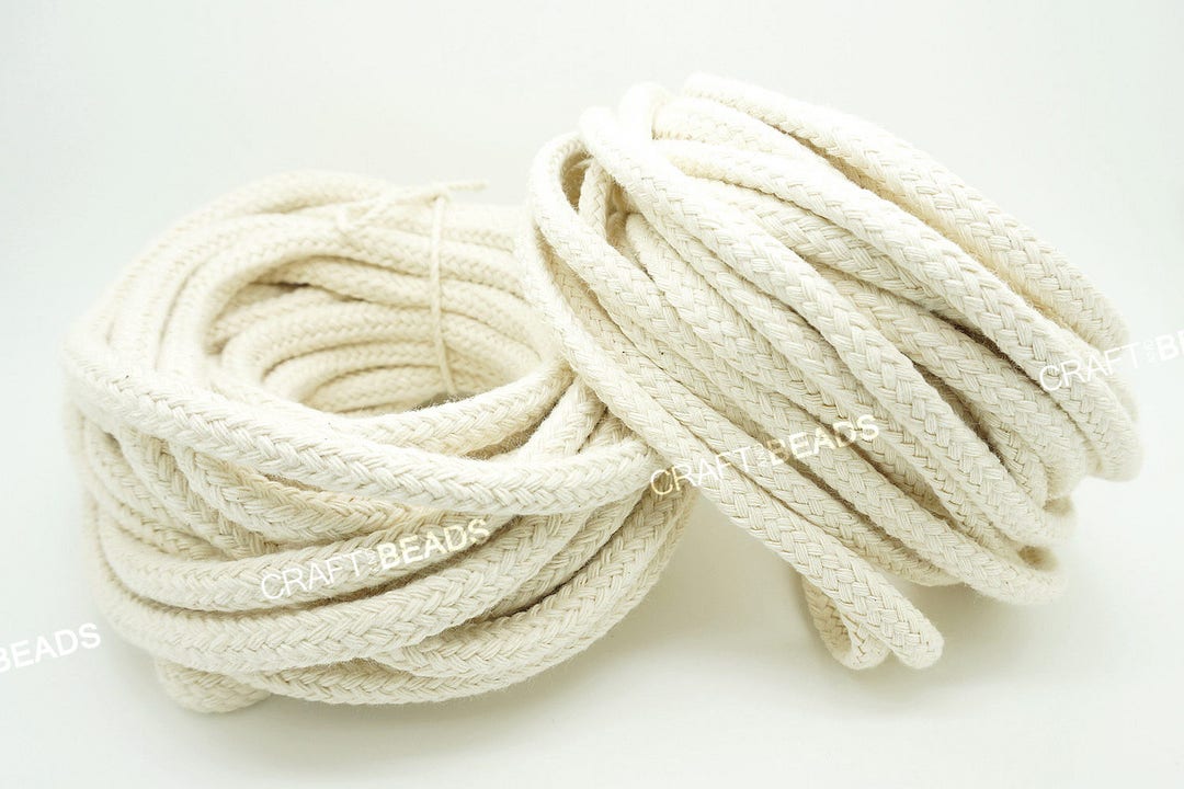 8MM 10MM Natural White 100% Cotton Hollow Braided Cord Rope Craft Macrame  Draw String 