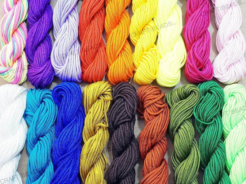 1.5MM Superior Quality Chinese Knot Nylon Cord Shamballa Macrame Beading String 16 Yards Pick Your Color image 1