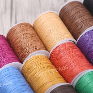 0.45MM Polished Hemp Sewing Thread Macrame Leather Craft String - 100yards Spool