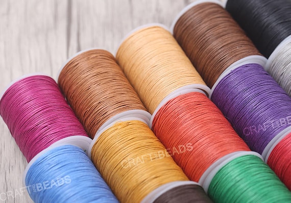 0.45MM Polished Hemp Sewing Thread Macrame Leather Craft String 100yards  Spool 