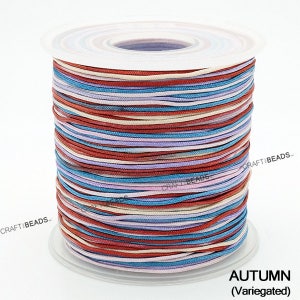 0.8MM Variegated Superior Nylon Chinese Knot Cord Shamballa Macrame Beading String - Pick Color! image 9