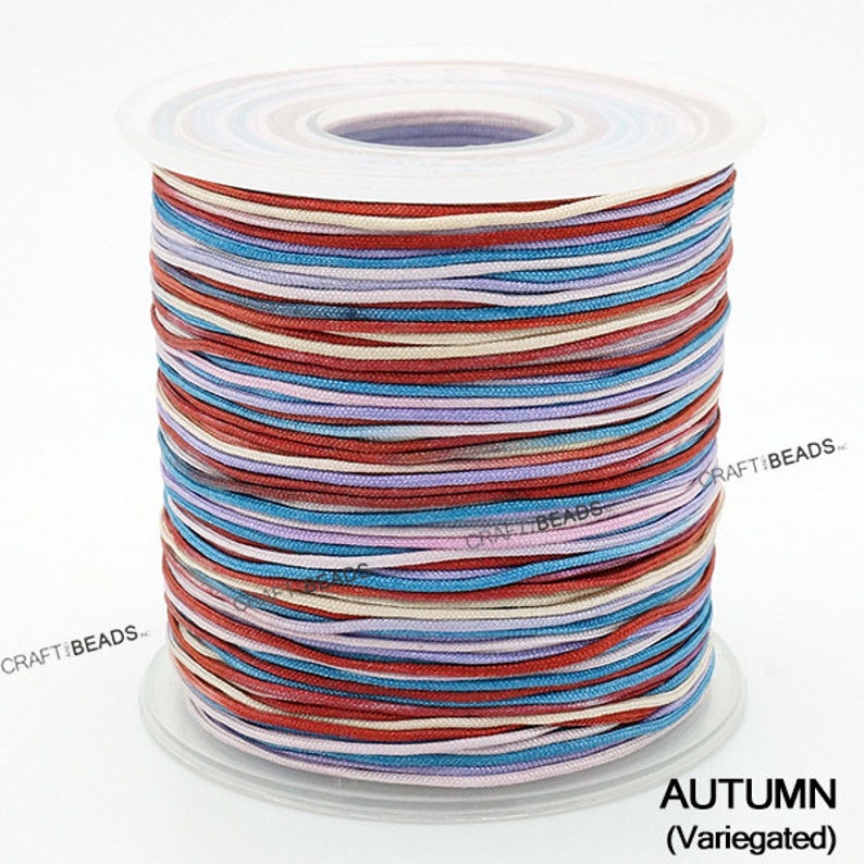 0.8MM Variegated Superior Nylon Chinese Knot Cord Shamballa Macrame Beading String - Pick Color! image 9