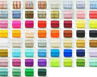 1MM Bugtail Satin Cord Shamballa Macrame Nylon Kumihimo Trim Variegated String 210 Foot Spool - Pick Your Color!