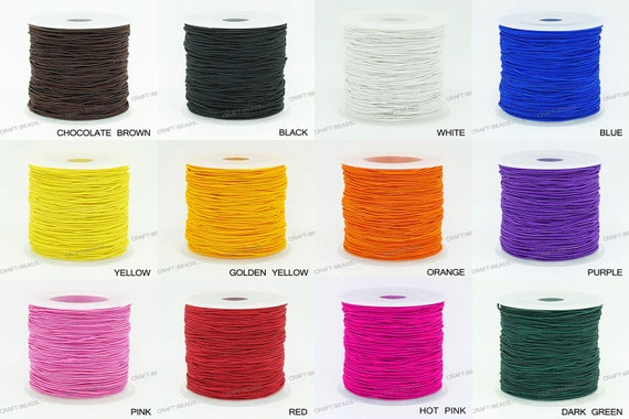 0.8MM Nylon Coated Round Elastic Cord Stretch Beading Mala String 75yards  Spool Choose Color 
