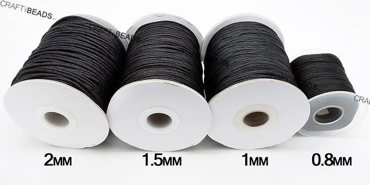 0.4MM 0.8MM 1MM 1.5MM 2MM Black Chinese Knot Nylon Shamballa Macrame  Braiding Cord Beading Braided String Thread 