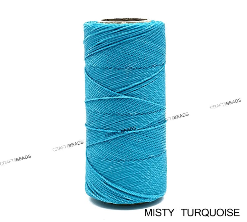 126 Colors Linhasita 1MM Waxed Polyester Cord Macrame Knotting String Leather Sewing Beading Metallic Artisan Thread 188yd Spool SET 1 image 10