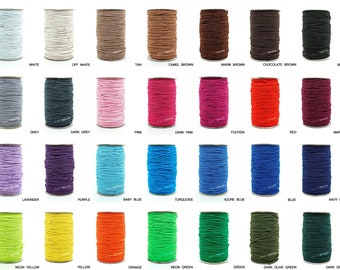 2 MM Nylon beschichtet Runde elastische Spandex Kordel Gummi Stretch String Mala Schmuck Perlen Handwerk - 75m Spule
