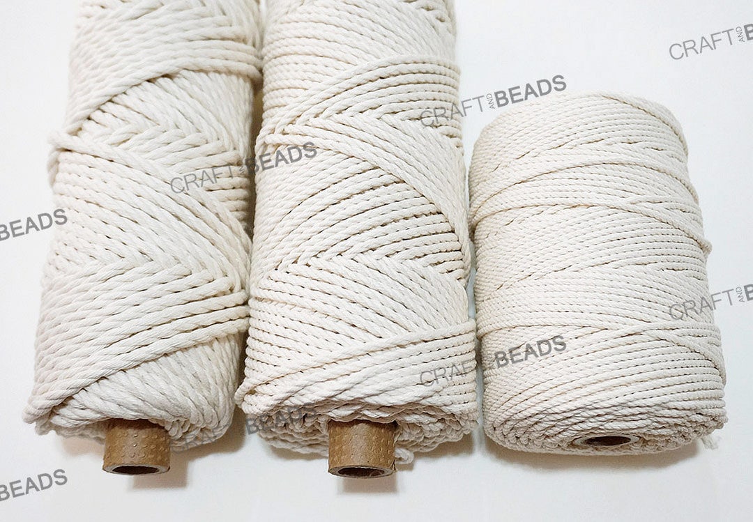 Macrame Rope Twisted String Cotton Cord For Handmade Natural 3mm 4mm 5mm  6mm