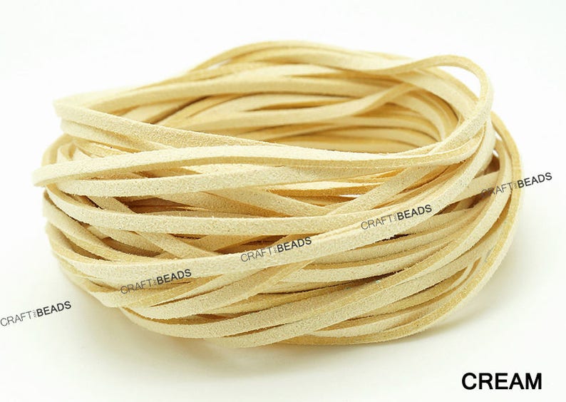 3MM x 1.5MM Faux Suede Cord Leather Lace Beading String Bracelet Necklace Making 10yards Skein You Pick Color image 5