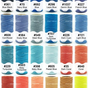 126 Colors Linhasita 1MM Waxed Polyester Cord Macrame Knotting String Leather Sewing Beading Metallic Artisan Thread 188yd Spool SET 1 image 3