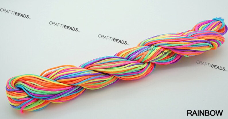 1MM Superior Quality Chinese Knot Nylon Cord Shamballa Macrame Beading String 30 Yards Pick Your Color image 4