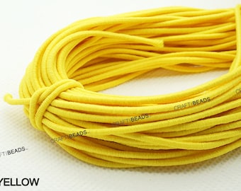 MECCANIXITY Flat Elastic Cord For Sewing - 1/8 Inch (3mm) Width, 109 Yards, Heavy Stretch For DIY Crafts, Waistbands, Headbands & More (Light Yellow)