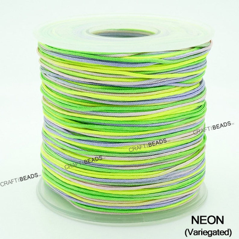 0.8MM Variegated Superior Nylon Chinese Knot Cord Shamballa Macrame Beading String - Pick Color! image 8