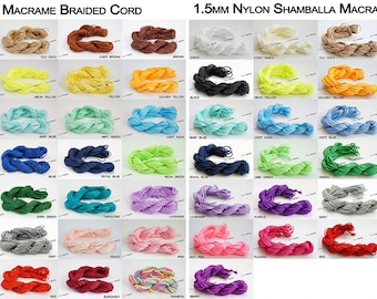 Set of 20pcs - 1MM 1.5MM Chinese Knot Nylon Shamballa Macrame Braiding Cord Beading String - Pick Your Color
