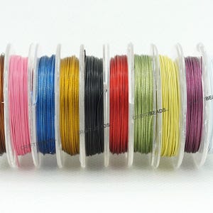 0,38 MM Tiger Tail Nylonbelagd Ståltråd för Pärltråd 27 Gauge - Blandade 10 Spolar
