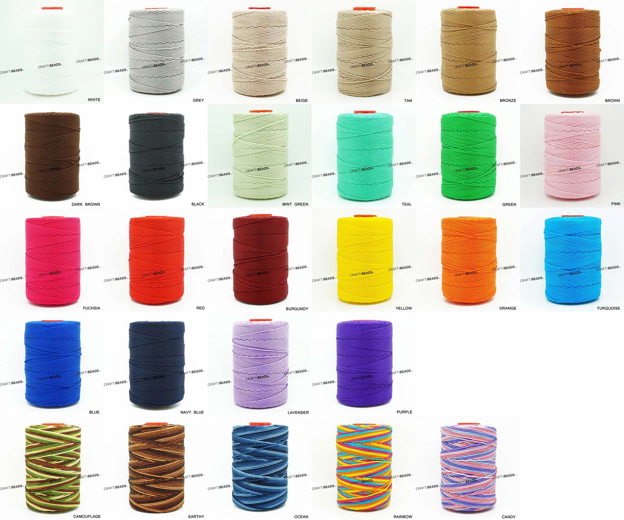 1.5MM 100% Nylon Twisted Cord Thread Macrame Beading Crochet Hand