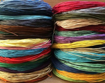 1MM Waxed Polished Cotton Braided Cord Macrame Beading Artisan String 20 Yards