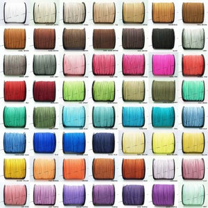 100yards Spool - 3MM x 1.5MM Faux Suede Cord Leather Lace Beading String Bracelet Necklace Making