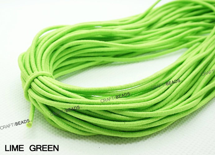 Elastic Cord Stretchy String 2mm 49 Yards Green for Crafts, Bracelets,  Necklaces, Beading