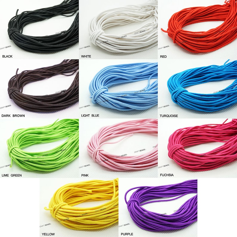 1MM Nylon Coated Round Elastic Cord Stretch Stretchable Etsy