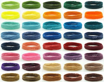 90FT 1MM Waxed Polyester Linhasita Cord Macrame Friendship Bracelet Thread Leather Works Knotting Artisan String - You Pick Color!