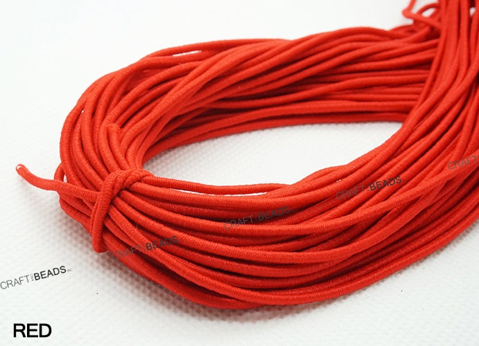 Corda Elastica Da 1mm X 100m - Filo In Nylon Per Bracciali, Collane E Perline, Colore Rosso
