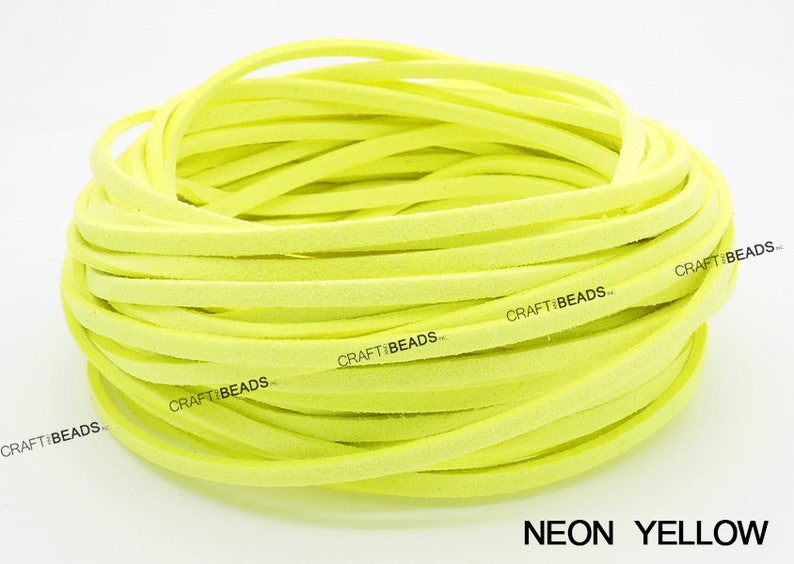 3MM x 1.5MM Faux Suede Cord Leather Lace Beading String Bracelet Necklace Making 10yards Skein You Pick Color image 8