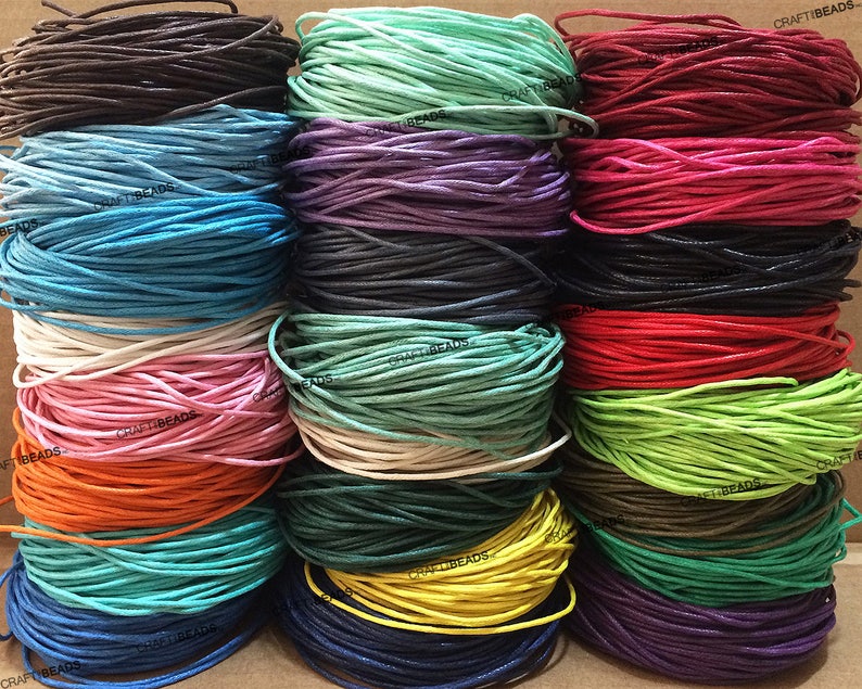 1.5MM Waxed Polished Cotton Braided Cord Macrame Beading Etsy