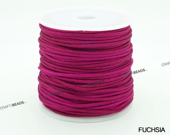 1.5MM Chinese Knot Nylon Cord Shamballa Macrame Beading Kumihimo String 22  Yards Spool Pick Your Color 
