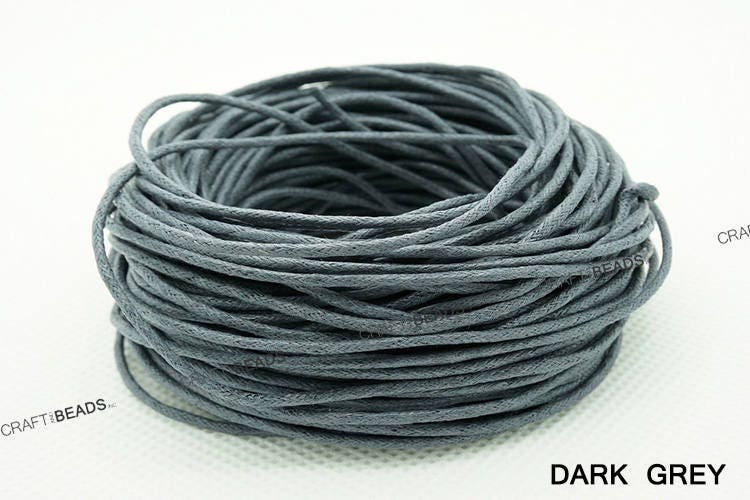 Economy Waxed Cotton Necklace Cord 1.5mm Black 10 Yards (30 Feet)