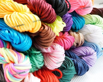 CoCud Lot De 4 Cordons De Nouage En Nylon, 0,8 Mm De Diamètre, 45 M De Long, Fil En Nylon Doux Et Lisse Rouge (Applications