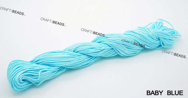 1MM Superior Quality Chinese Knot Nylon Cord Shamballa Macrame Beading String 30 Yards Pick Your Color image 6