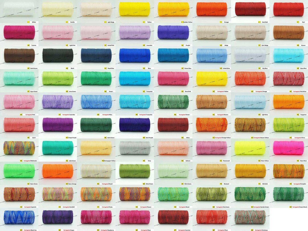 Nylon Thread Variations Variegated - 0.6MM 100% Nylon Twisted Cord Thread Micro Macrame Beading ...