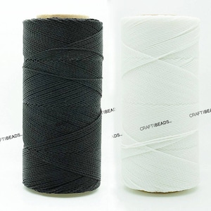 0.8MM Waxed Polyester Linhasita Cord Macrame Friendship Bracelet Thread Leather Works Knotting Artisan String 250yards Spool afbeelding 1