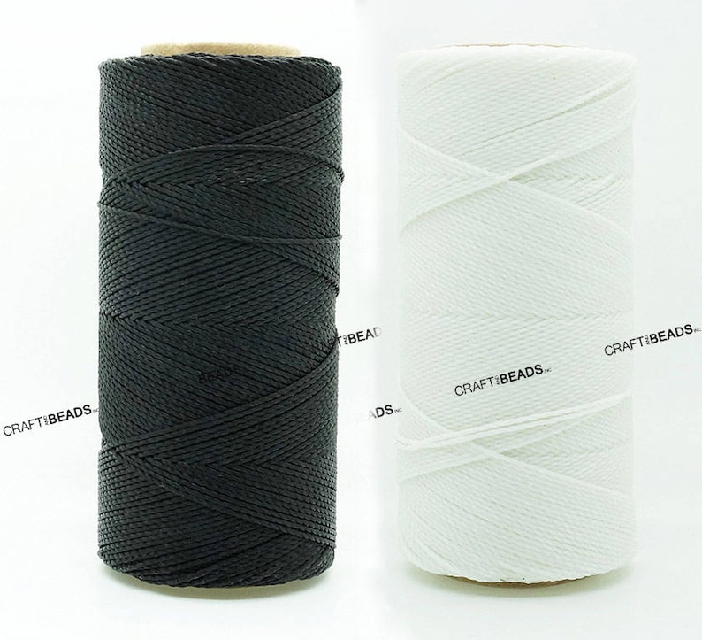 0.8MM Waxed Polyester Linhasita Cord Macrame Friendship Bracelet Thread Leather Works Knotting Artisan String 250yards Spool afbeelding 1