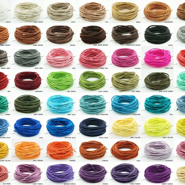 3MM x 1.5MM Faux Suede Cord Leather Lace Beading String Bracelet Necklace Making 10yards Skein - You Pick Color!