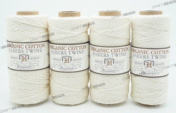 Waxed Cotton Cord - 2mm Black, White, Natural, Brown - Hemptique