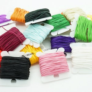 1MM x 0.5MM Plat Gewaxt Polyester Gevlochten Koord Macrame Kralen Sieraden Making Shoe Leather Craft String - 10yards / Card