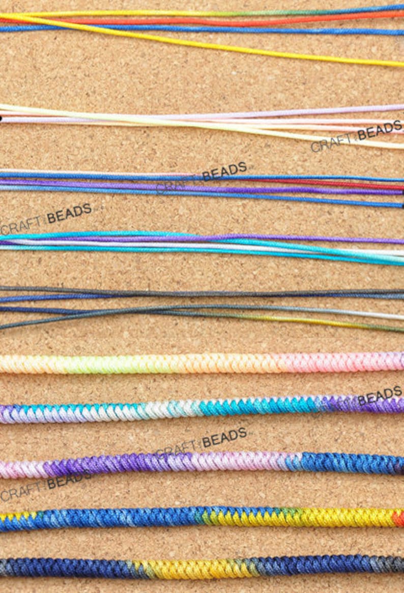 0.8MM Variegated Superior Nylon Chinese Knot Cord Shamballa Macrame Beading String - Pick Color! image 2