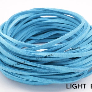 3MM x 1.5MM Faux Suede Cord Leather Lace Beading String Bracelet Necklace Making 10yards Skein You Pick Color image 4