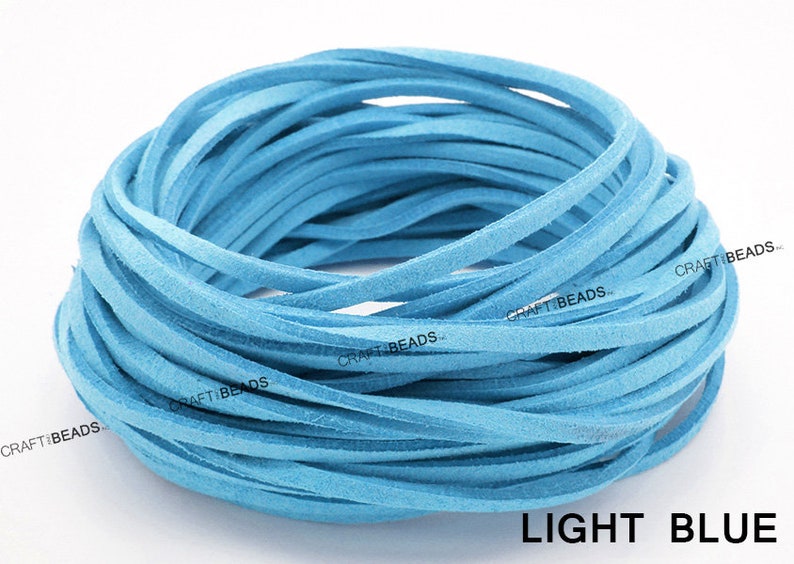 3MM x 1.5MM Faux Suede Cord Leather Lace Beading String Bracelet Necklace Making 10yards Skein You Pick Color image 4