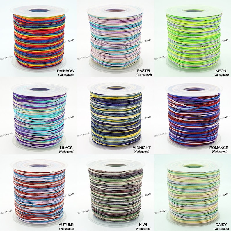 0.8MM Variegated Superior Nylon Chinese Knot Cord Shamballa Macrame Beading String - Pick Color! image 1