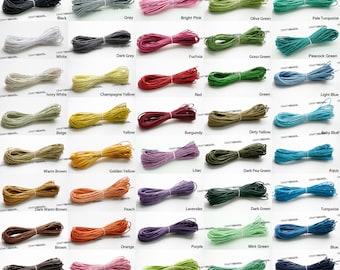 30FT 1MM Waxed Polished Cotton Braided Cord Macrame Beading Artisan String 20lbs - You Pick Color!