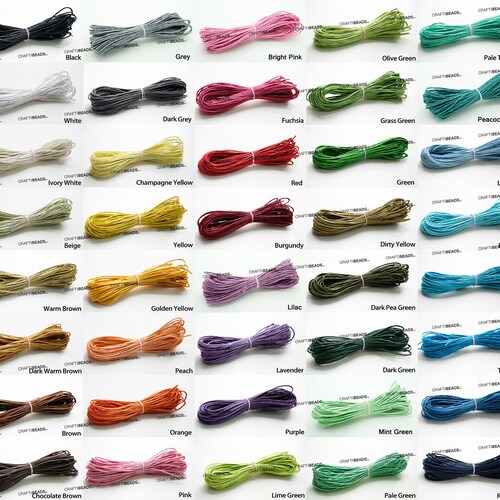 1MM Waxed Polished Cotton Braided Cord Macrame Beading Artisan Etsy