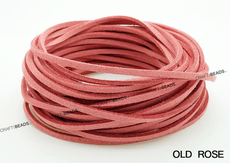 3MM x 1.5MM Faux Suede Cord Leather Lace Beading String Bracelet Necklace Making 10yards Skein You Pick Color image 9